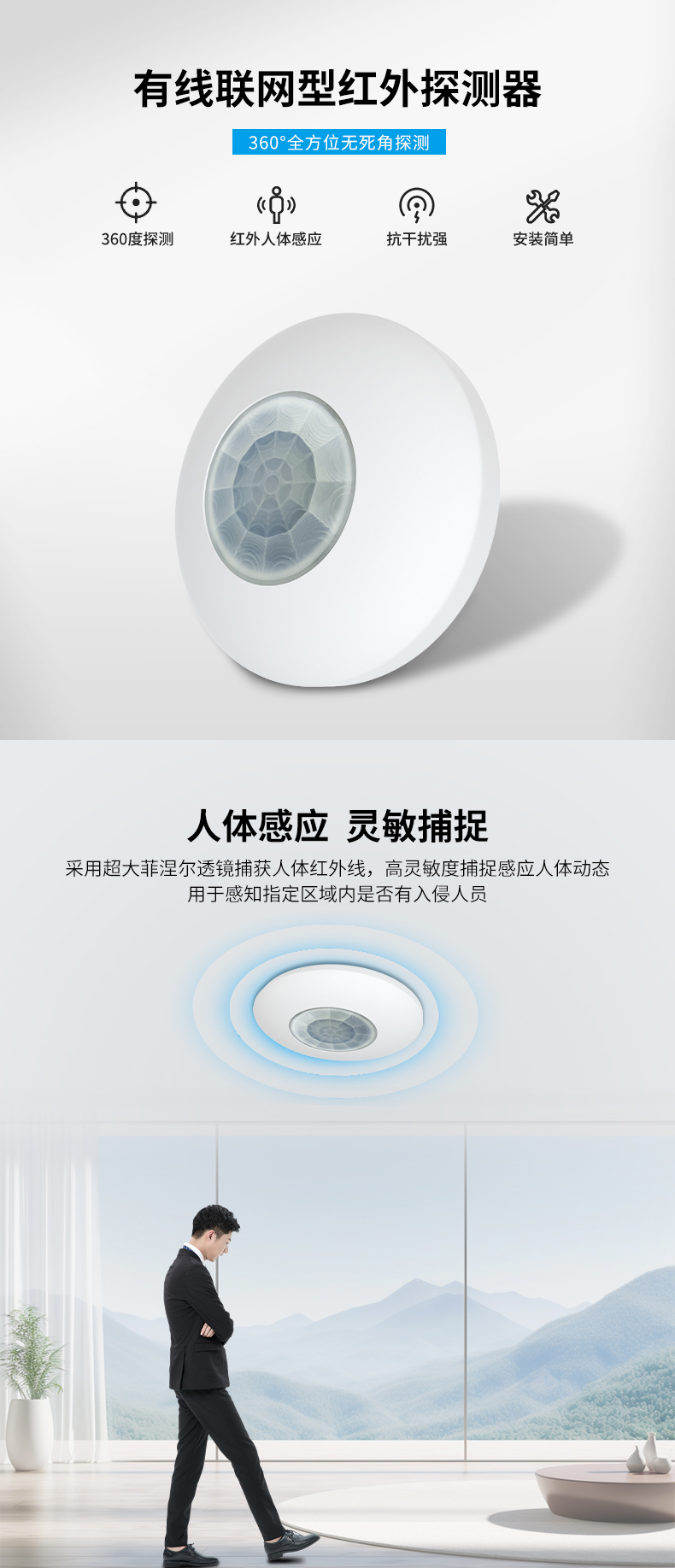 产品详情页-LS-818-6B-有线联网型被动式红外探测器_01